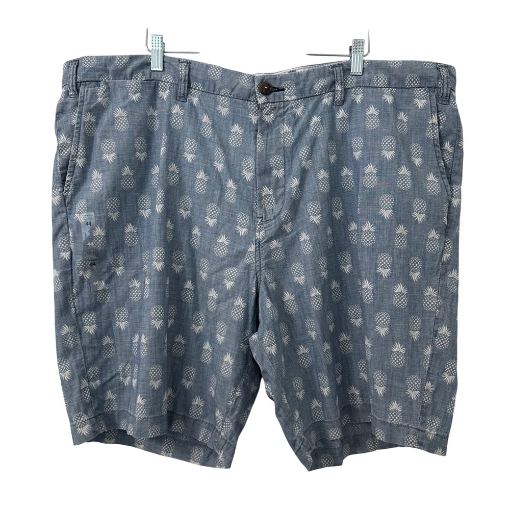 Tommy Hilfiger Mens 44 Blue Pineapple Print Cotton Chino Shorts Summer Casual